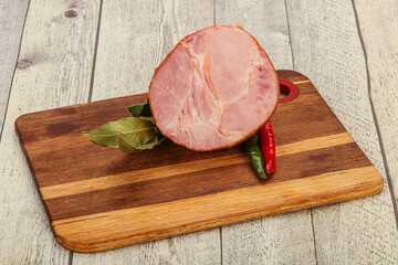 Ham cut in the board