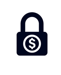 padlock with dollar symbol icon to mean secure payment for online shopping