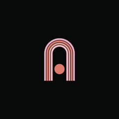 Line letter A logotype pastel colors. Unique modern for company and business identity