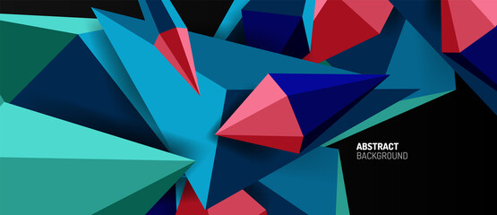 3d low poly abstract shape background vector illustration