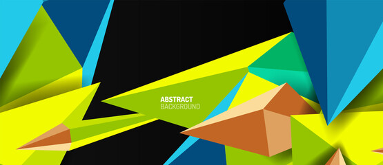 3d low poly abstract shape background vector illustration