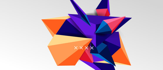 3d low poly abstract shape background vector illustration