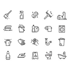 Set of cleaning icons