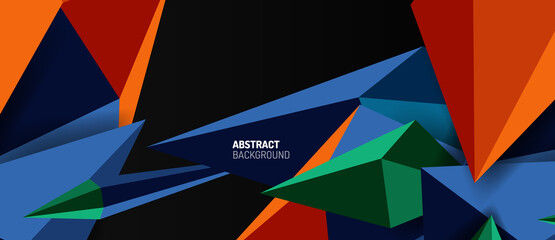 3d low poly abstract shape background vector illustration