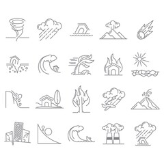 Set of natural disaster icons