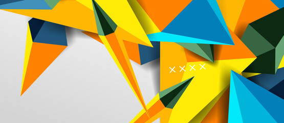 3d low poly abstract shape background vector illustration