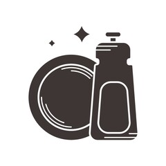 Dishwasher detergent and plate