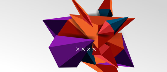 3d low poly abstract shape background vector illustration