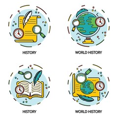 set of education icons