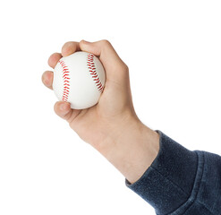 Hand and baseball ball