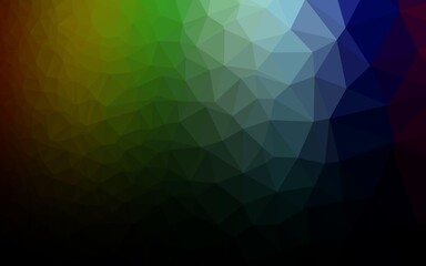 Obraz premium Dark Multicolor, Rainbow vector blurry triangle texture. A completely new color illustration in a vague style. Triangular pattern for your business design.