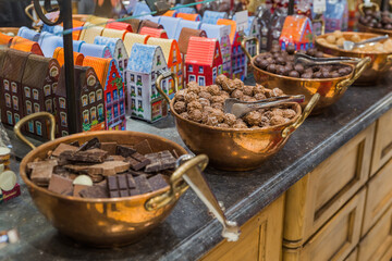 Chocolate sweets in shop