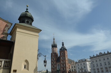 Kraków , Rynek , Kościół Mariacki , Sukiennice , Kraków Kamienice , Kościół Kraków , Rynek Sukiennice , Polska Kraków , Ulice Krakowa , Kraków budynki stare , Kamienice w Krakowie  Rynek Stary, Kraków © Szymon