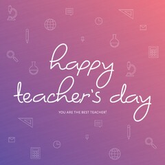Fototapeta na wymiar Happy teacher's day design