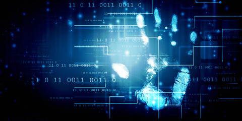 Obraz premium Fingerprint Scanning Technology Concept 2d Illustration