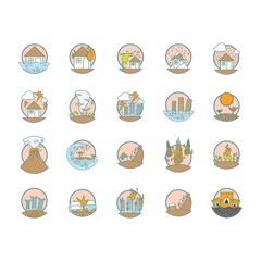 Set of natural disaster icons