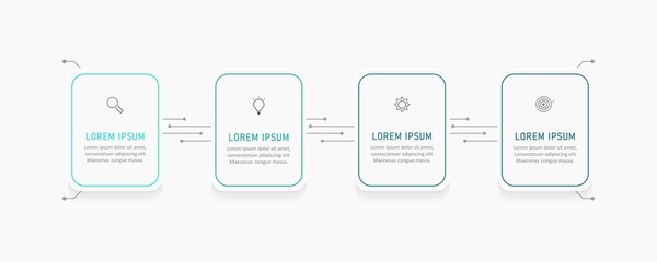 Vector Infographic label design template with icons and 4 options or steps. Can be used for process diagram, presentations, workflow layout, banner, flow chart, info graph.