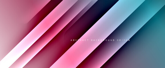Fluid gradients with dynamic diagonal lines abstract background. Bright colors with dynamic light and shadow effects. Vector wallpaper or poster