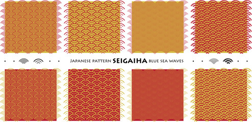 Japanese pattern SEIGAIHA blue sea waves_seamless pattern_c09