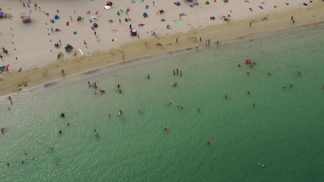 Top view of sandy beach