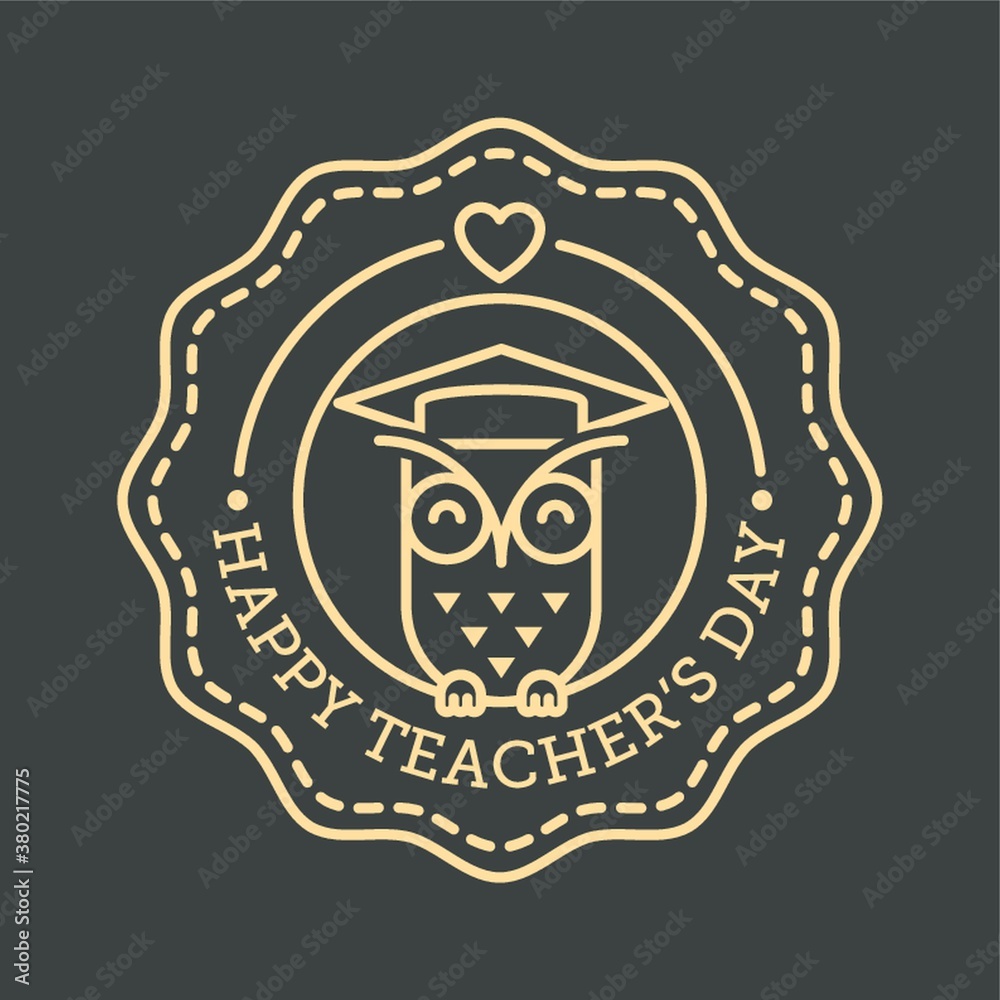 Wall mural happy teacher's day design.