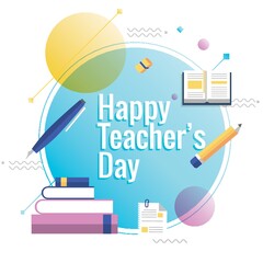 Happy teacher's day design.