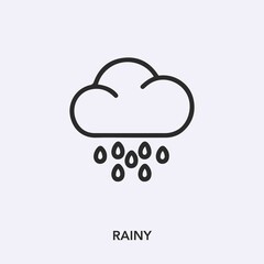 rainy icon vector sign symbol
