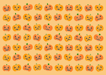 ハロウィンのかぼちゃ模様の背景イラスト