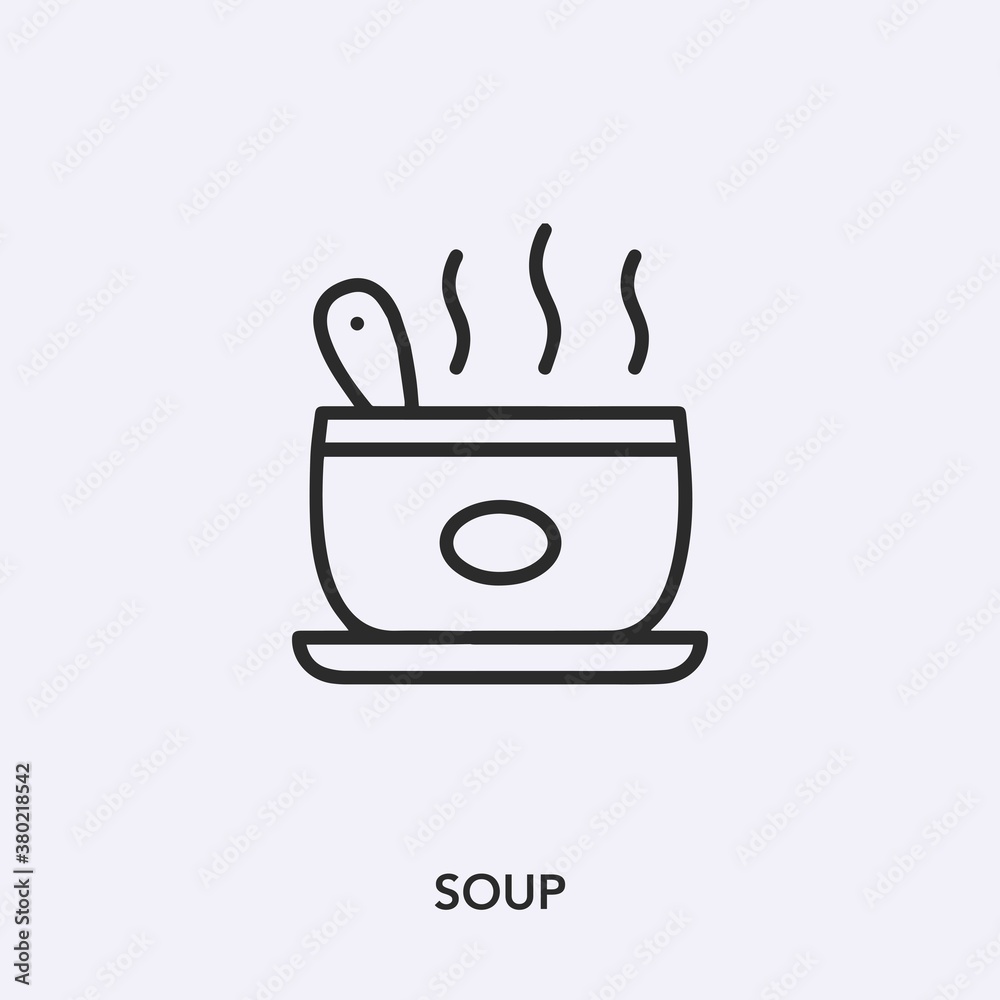 Poster soup icon vector. linear style sign for mobile concept and web design. soup symbol illustration. pix