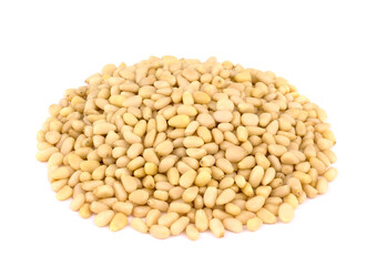 pine nuts isolated on white background