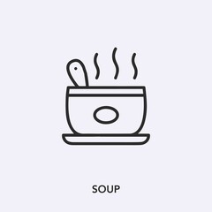 soup icon vector. Linear style sign for mobile concept and web design. soup symbol illustration. Pixel vector graphics - Vector.