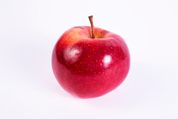 Fresh organic apple . Isolated on white background red apple. Juicy tasty fruit.