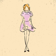 fashion model in casual dress