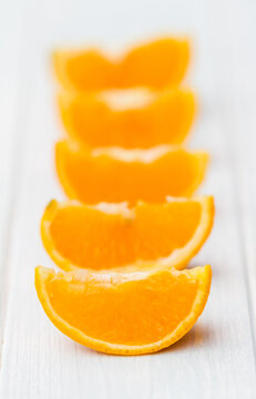 Orange wedges in a row
