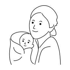 Mother hug her child. Happy mother day