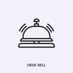 desk bell icon vector. Linear style sign for mobile concept and web design. desk bell symbol illustration. Pixel vector graphics - Vector.