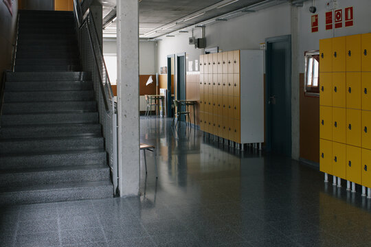 Empty school corridor