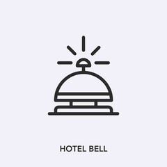 hotel bell icon vector. Linear style sign for mobile concept and web design. hotel bell symbol illustration. Pixel vector graphics - Vector.