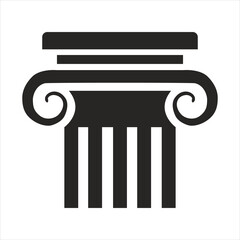 Ancient columns vector icon. Vector black column icons on white background.