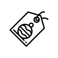 line style icon of christmas tag isolated on white background. EPS 10