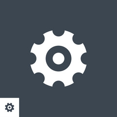 Gear Related Vector Glyph Icon. Isolated on Black Background. Vector Illustration.