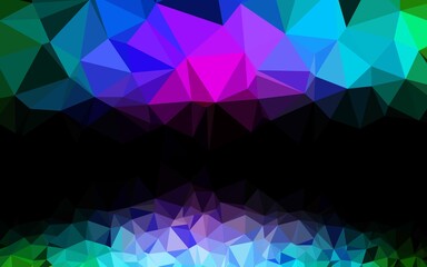 Obraz premium Dark Multicolor, Rainbow vector polygon abstract layout. Colorful illustration in Origami style with gradient. Polygonal design for your web site.