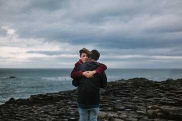 Cuddle Saying Goodbye at Giants Causeway