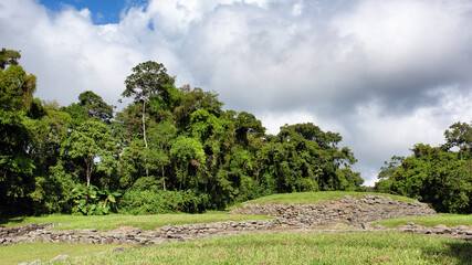 Fototapeta na wymiar Guayabo archeological site. Pre Colombian ruins close to Turrialba volcano, Costa Rica.