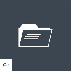 Folder related vector glyph icon. Isolated on black background. Vector illustration.