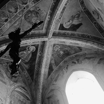 Interior of a church in the Tuscan region of Italy