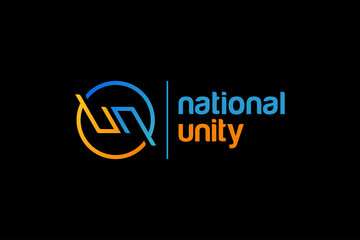 Letter un gradient color technology logo design vector