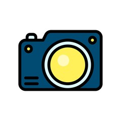 party icons related camera for clicking photos in party with button vector with editable stroke,