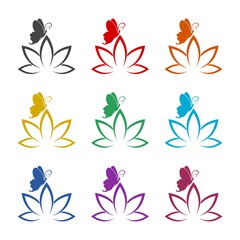 Beauty logo template design icon, color set