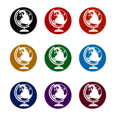 World Globe. Globe icon, color set